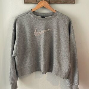 Nike Gray Sweatshirt with Silver Logo